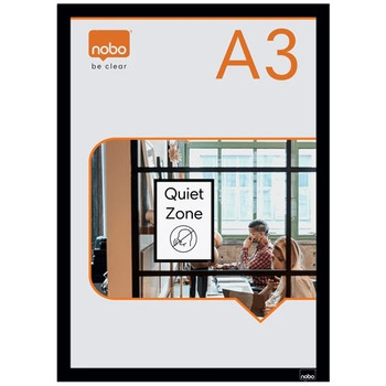 Nobo Self-adhesive Magnetic Poster Frame A3 Black 1915700 1915700