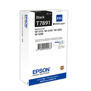 Epson T7891xxl Black High Yieid Ink Cartridge 65Ml - C13T789140 C13T789140