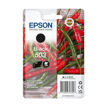 Epson Chillies 503 Black Standard Capacity Ink Cartridge 4.6Ml - C13T09Q14010 C13T09Q14010