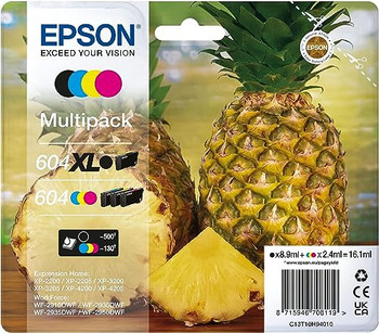 Epson Pineapple 604 Black Cyan Magenta Yellow Standard Capacity Ink Cartridge Mu C13T10H94010