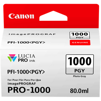 Canon Pfi1000pgy Photo Grey Standard Capacity Ink Cartridge 80Ml - 0553C001 0553C001