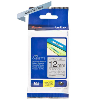 Brother Black On Matt Silver Ptouch Ribbon 12Mm X 8M - TZEM931 TZEM931