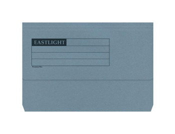 Valuex Document Wallet Manilla Foolscap Half Flap 285Gsm Blue Pack 50 45113DENT