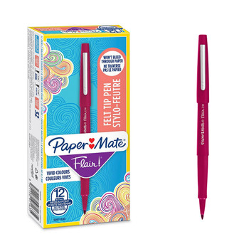 Paper Mate Flair Fibre Tip Pen Medium Point 0.7Mm Magenta Pack 12 S0971630 S0971630
