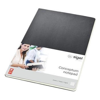 Sigel Conceptum A4 Casebound Hard Cover Notepad 4 Hole Punched Ruled 120 Detacha CO801