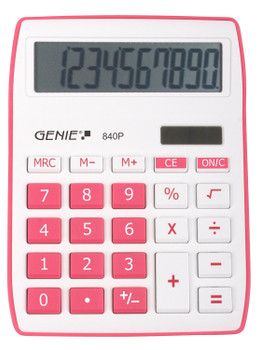 Genie 840P 10 Digit Desktop Calculator Pink 12264