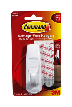 3M Command Adhesive Hook Large White 17003 7100134221