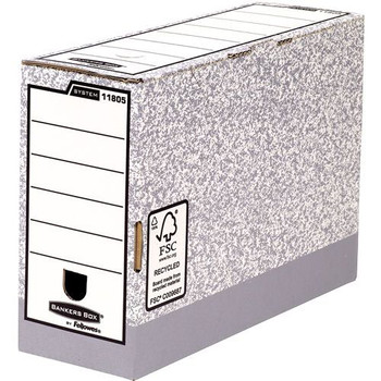 Fellowes Bankers Box System Folio Transfer File Board Grey Pack 10 1180501 1180501