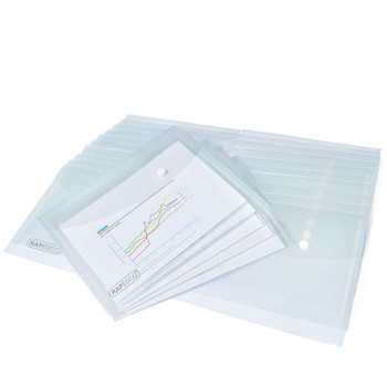 Rapesco Clear Transparent Popper Wallet A5 Pack 25 1500 1500