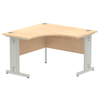 Dynamic Impulse 1200Mm Corner Desk Maple Top Silver Cable Managed Leg MI002616 MI002616