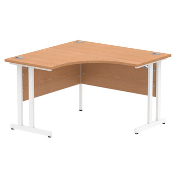 Dynamic Impulse 1200Mm Corner Desk Oak Top White Cantilever Leg MI002841 MI002841