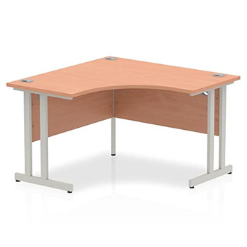 Dynamic Impulse 1200Mm Corner Desk Oak Top White Cantilever Leg MI002841 MI002841