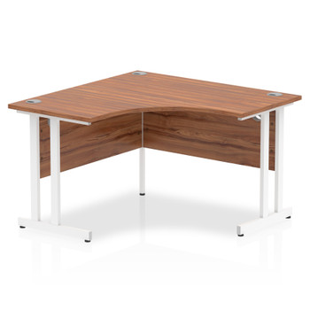 Dynamic Impulse 1200Mm Corner Desk Walnut Top White Cantilever Leg MI002126 MI002126