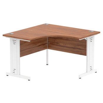 Dynamic Impulse 1200Mm Corner Desk Walnut Top White Cable Managed Leg MI002129 MI002129