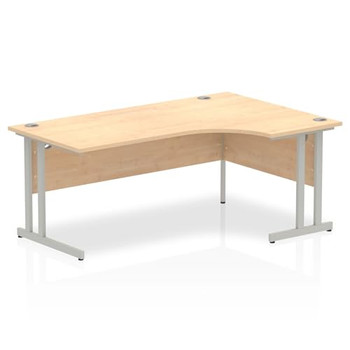 Dynamic Impulse 1800Mm Right Crescent Desk Maple Top Silver Cantilever Leg I0003 I000368