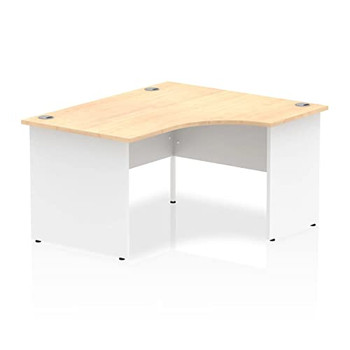 Dynamic Impulse 1400Mm Right Crescent Desk Maple Top White Panel End Leg I003885 I003885