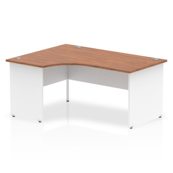 Dynamic Impulse 1600Mm Left Crescent Desk Walnut Top White Panel End Leg TT00002 TT000025