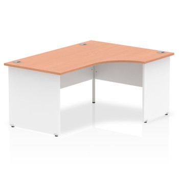 Dynamic Impulse 1600Mm Right Crescent Desk Beech Top White Panel End Leg TT00003 TT000039