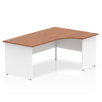 Dynamic Impulse 1800Mm Right Crescent Desk Walnut Top White Panel End Leg TT0000 TT000043