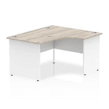 Dynamic Impulse 1800Mm Right Crescent Desk Walnut Top White Panel End Leg TT0000 TT000043