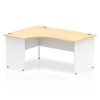 Dynamic Impulse 1600Mm Left Crescent Desk Maple Top White Panel End Leg TT000113 TT000113
