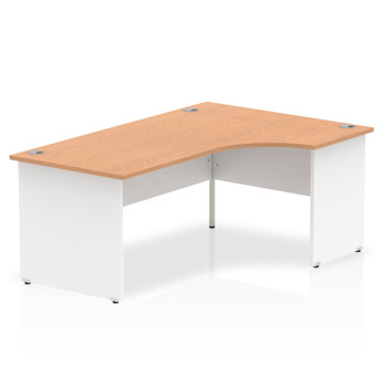 Dynamic Impulse 1800Mm Right Crescent Desk Oak Top White Panel End Leg TT000047 TT000047