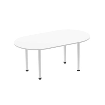 Dynamic Impulse 1800Mm Boardroom Table White Top Silver Post Leg I000203 I000203