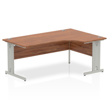 Dynamic Impulse 1800Mm Right Crescent Desk Walnut Top Silver Cable Managed Leg I I000513
