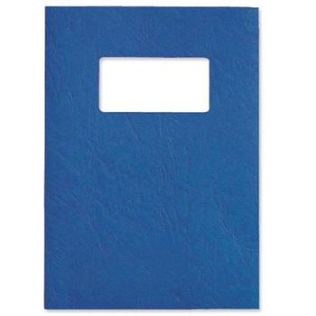 Gbc Binding Cover Leathergrain Window/Plain A4 250Gsm Blue 25 Pairs Pack 50 4673 46735E