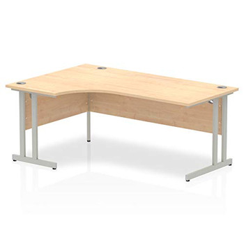 Dynamic Impulse 1800Mm Left Crescent Desk Maple Top Silver Cantilever Leg I00036 I000367