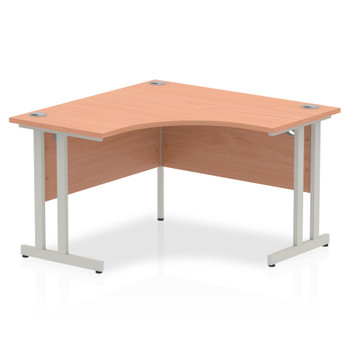 Dynamic Impulse 1200Mm Corner Desk Beech Top Silver Cantilever Leg I000296 I000296