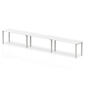 Dynamic Evolve Plus 1600Mm Single Row 3 Person Desk White Top Silver Frame BE406 BE406