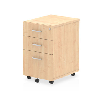 Dynamic Impulse 3 Drawer Under Desk Pedestal Maple I001656 I001656