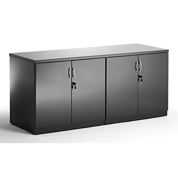 Dynamic High Gloss 1600Mm Credenza Twin Cupboard Black I000909 I000909