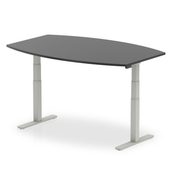 Dynamic High Gloss 1800Mm Writable Boardroom Table Black Top Silver Height Adjus I003551