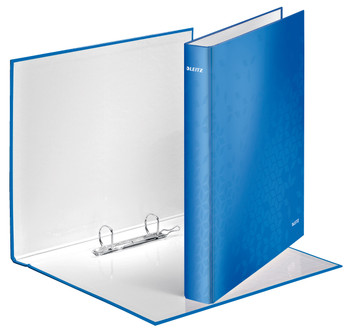 Leitz Wow Ring Binder Laminated Paper On Board 2 D-Ring A4 25Mm Rings Blue Pack 42410036