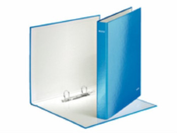Leitz Wow Ring Binder Laminated Paper On Board 2 D-Ring A4 25Mm Rings Blue Pack 42410036