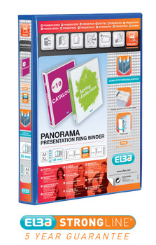 Elba Panorama Presentation Ring Binder Polypropylene 4 D-Ring A4 Plus 25Mm Rings 400008415
