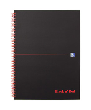 Black N Red A4 Plus Wirebound Hard Cover Notebook Ruled 140 Pages Matt Black/Red 100080218
