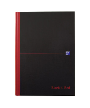 Black N Red A4 Casebound Hard Cover Notebook A-Z Ruled 192 Pages Black/Red Pack 100080432