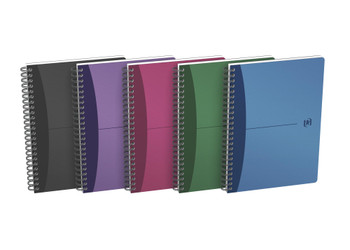 Oxford A5 Wirebound Polypropylene Cover Notebook Ruled 180 Pages Metallic Assort 100101300