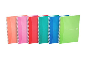 Oxford A4 Wirebound Polypropylene Cover Notebook Ruled 180 Pages Bright Transpar 100104241
