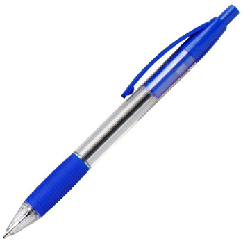 Valuex Retractable Ballpoint Pen Rubber Grip 1.0Mm Tip 0.7Mm Line Blue Pack 10 K5-03