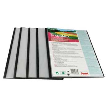 Pentel Recycology A4 Presentation File 7 Pocket Black Pack 5 DCP1407A