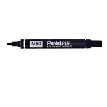 Pentel N50 Permanent Marker Bullet Tip 2.2Mm Line Black Pack 12 N50-A