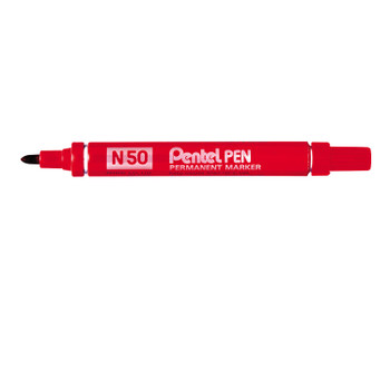 Pentel N50 Permanent Marker Bullet Tip 2.2Mm Line Red Pack 12 N50-B