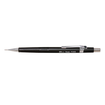 Pentel P205 Mechanical Pencil Hb 0.5Mm Lead Black Barrel Pack 12 P205