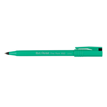 Pentel R50 Rollerball Pen 0.8Mm Tip 0.4Mm Line Black Pack 12 R50-A