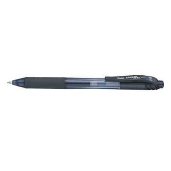 Pentel Energel X Gel Retractable Gel Rollerball Pen 0.7Mm Tip 0.35Mm Line Black BL107-AX