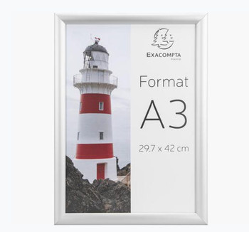 Exacompta Wall Sign Holder Landscape A3 Clear Acrylic With Aluminium Snap Frame 8394358D